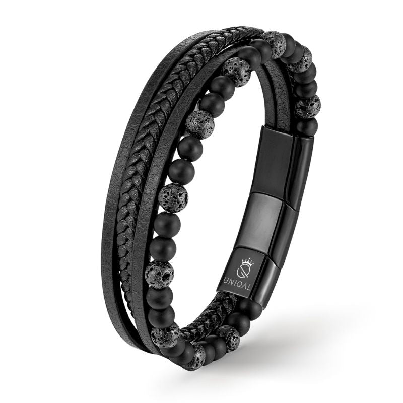 Lava Armband aus schwarzem Leder – Stilvolles Accessoire für jeden Anlass - Bild 1