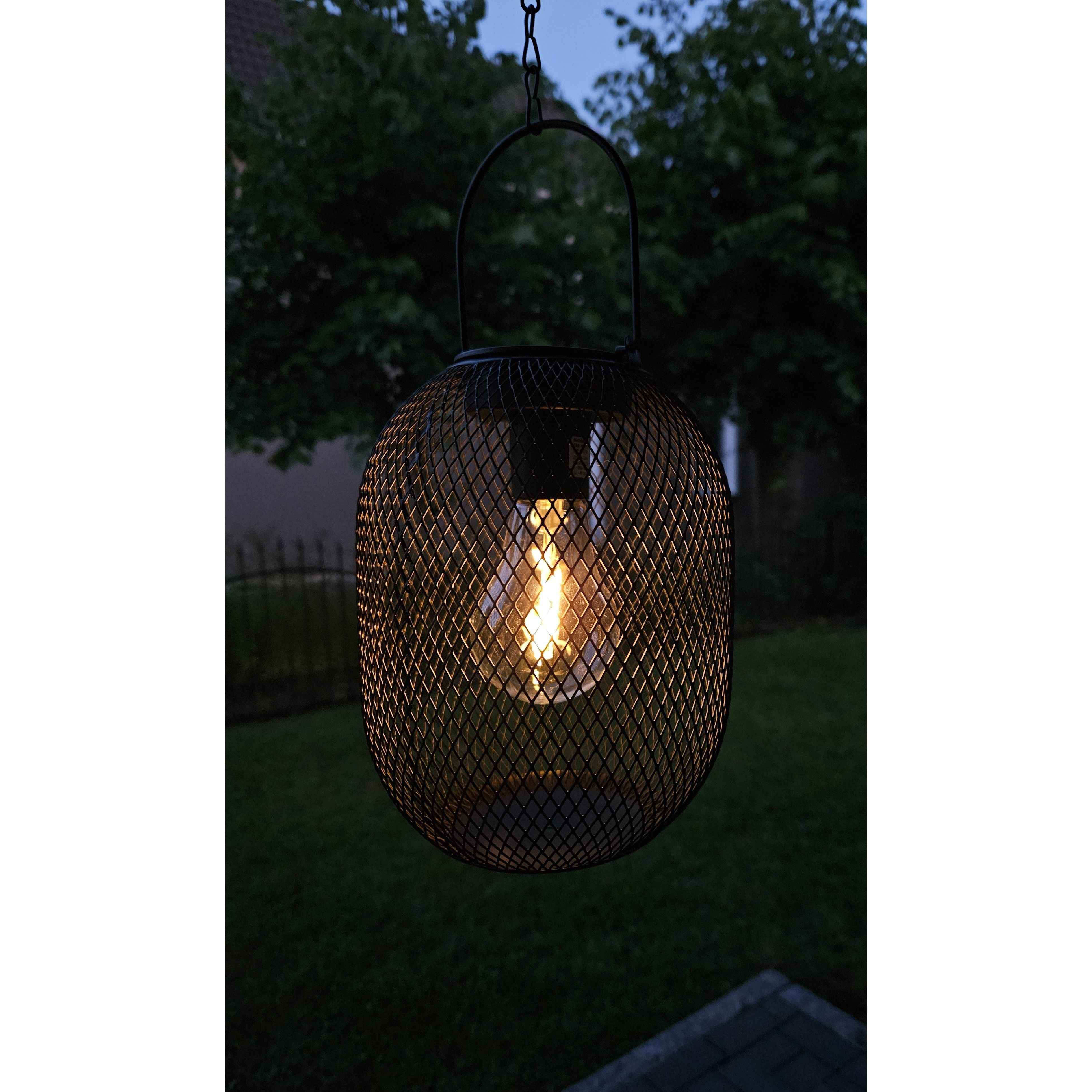 Solarleuchte Metall Gartenleuchte Gartenbeleuchtung warm weiß schwarz LED Leuchte