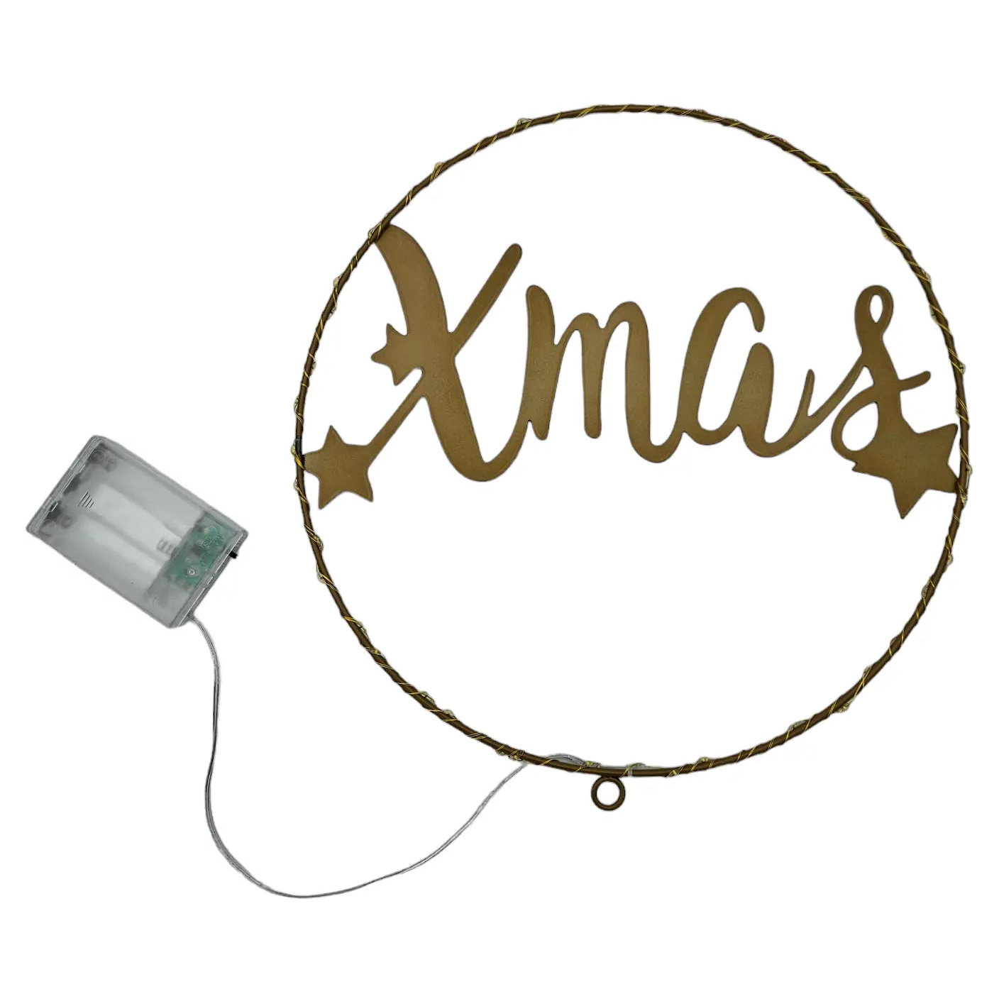 Lichterkranz LED warmweiß Metall gold Ø 30 cm Timer | Miamonda