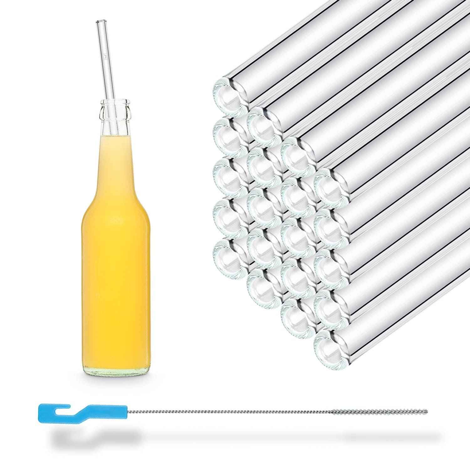 50x 30cm Glasstrohhalme für Flaschen von 0,33 bis 1 Liter für jeden Anlass