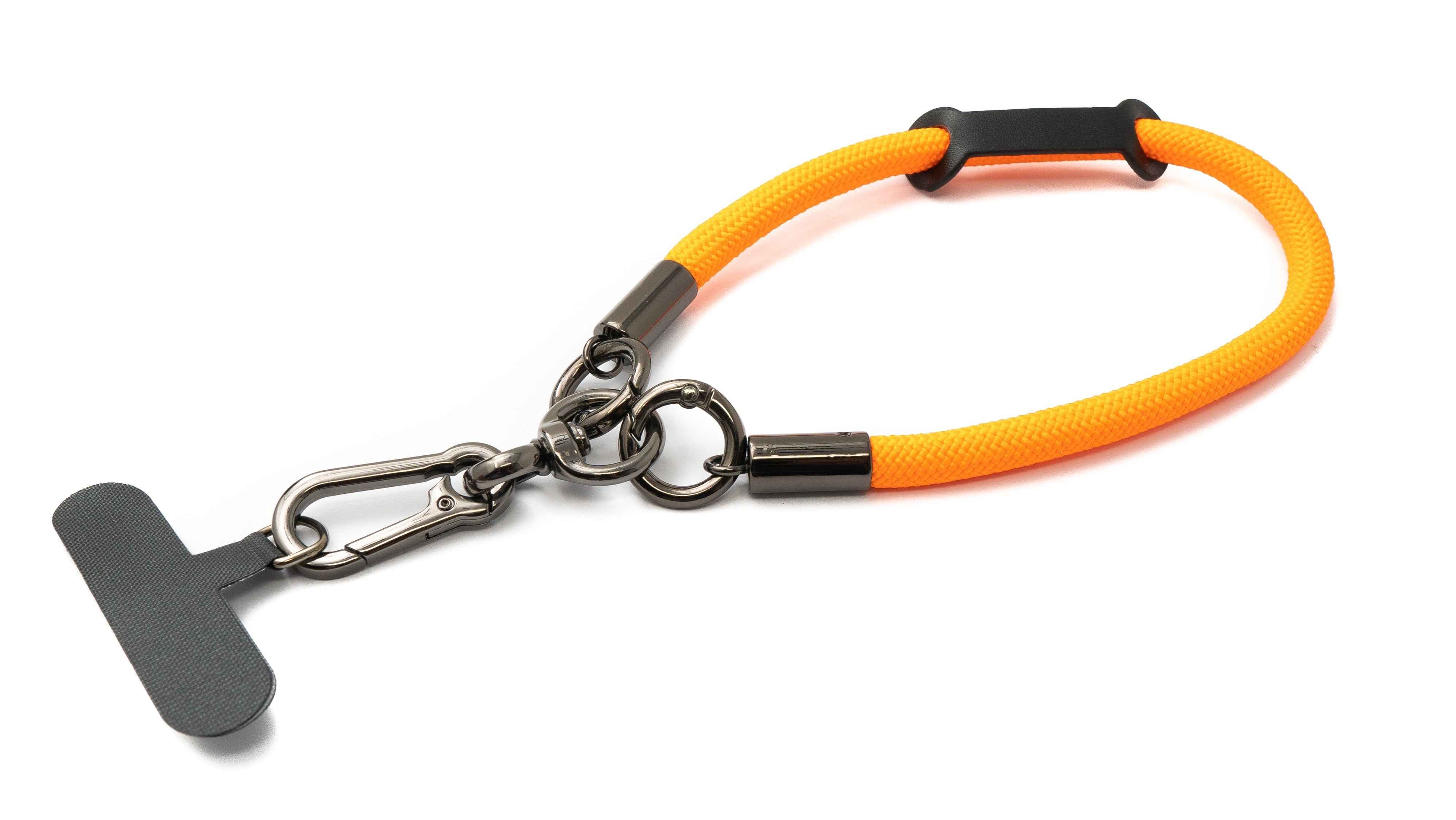 SYSTEM-S Handgelenk Schlaufe Armband für Smartphone Hülle aus Nylon in Orange
