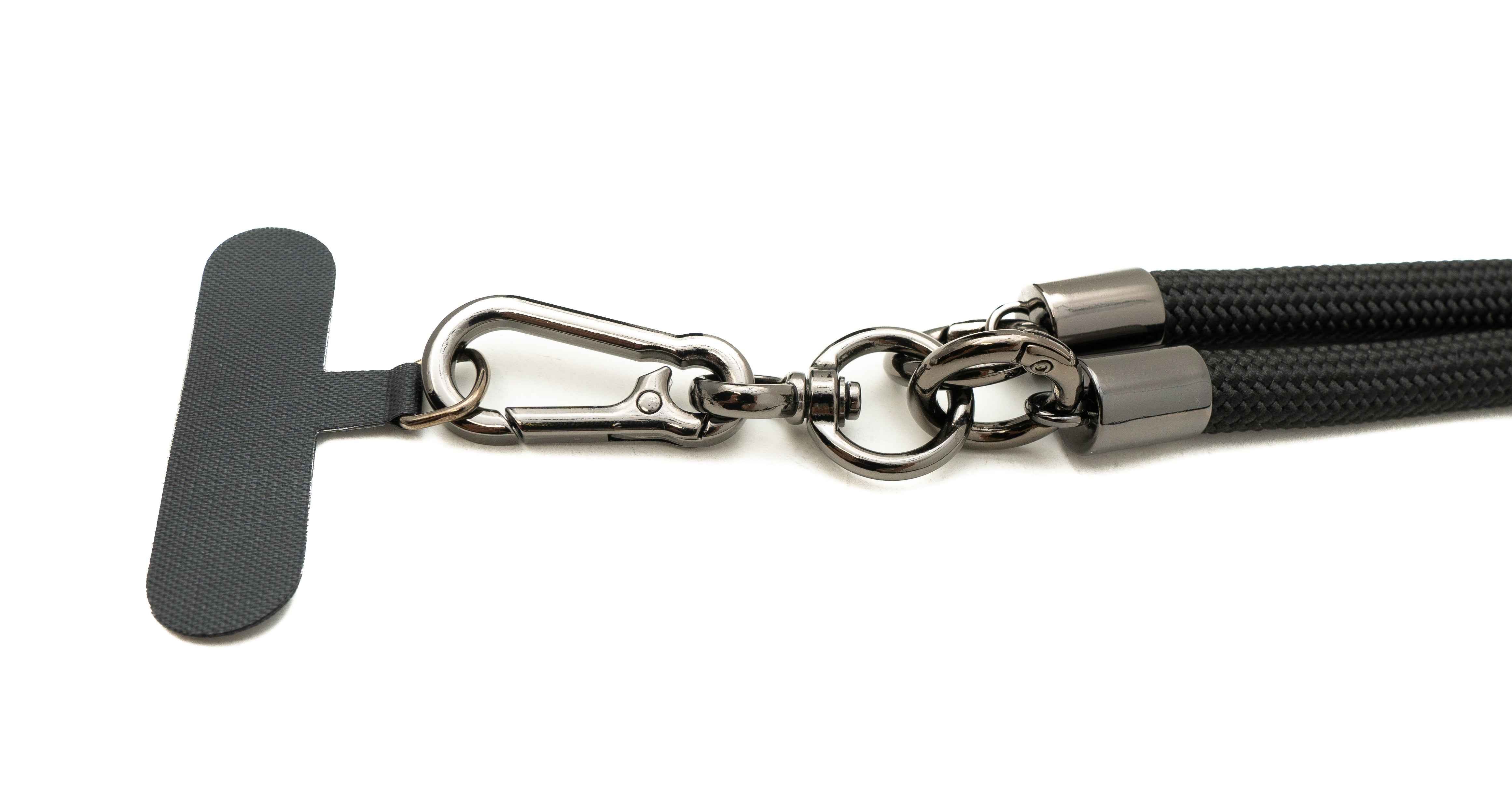 SYSTEM-S Umhänge Band Schulter Hals extra dick für Smartphone Hülle aus Nylon in Schwarz