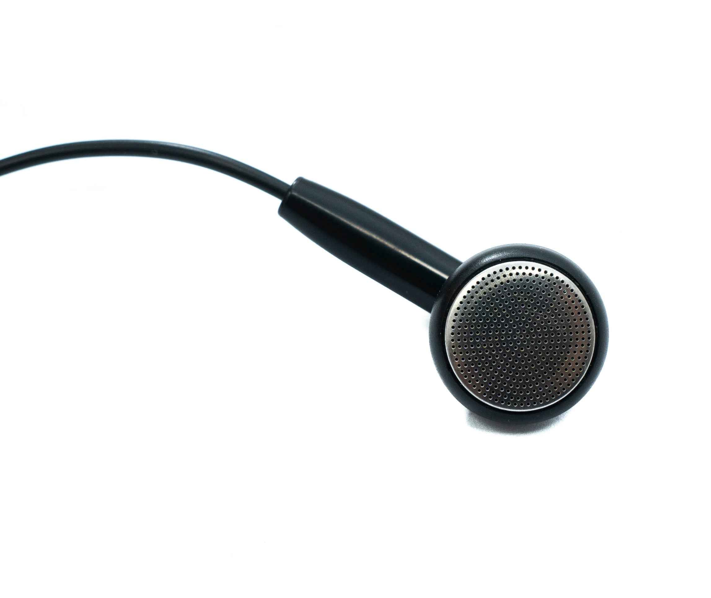 SYSTEM-S Mono In Ear Kopfhörer 120 cm AUX Klinke TRRS 3,5 mm Stecker Winkel Mikrofon