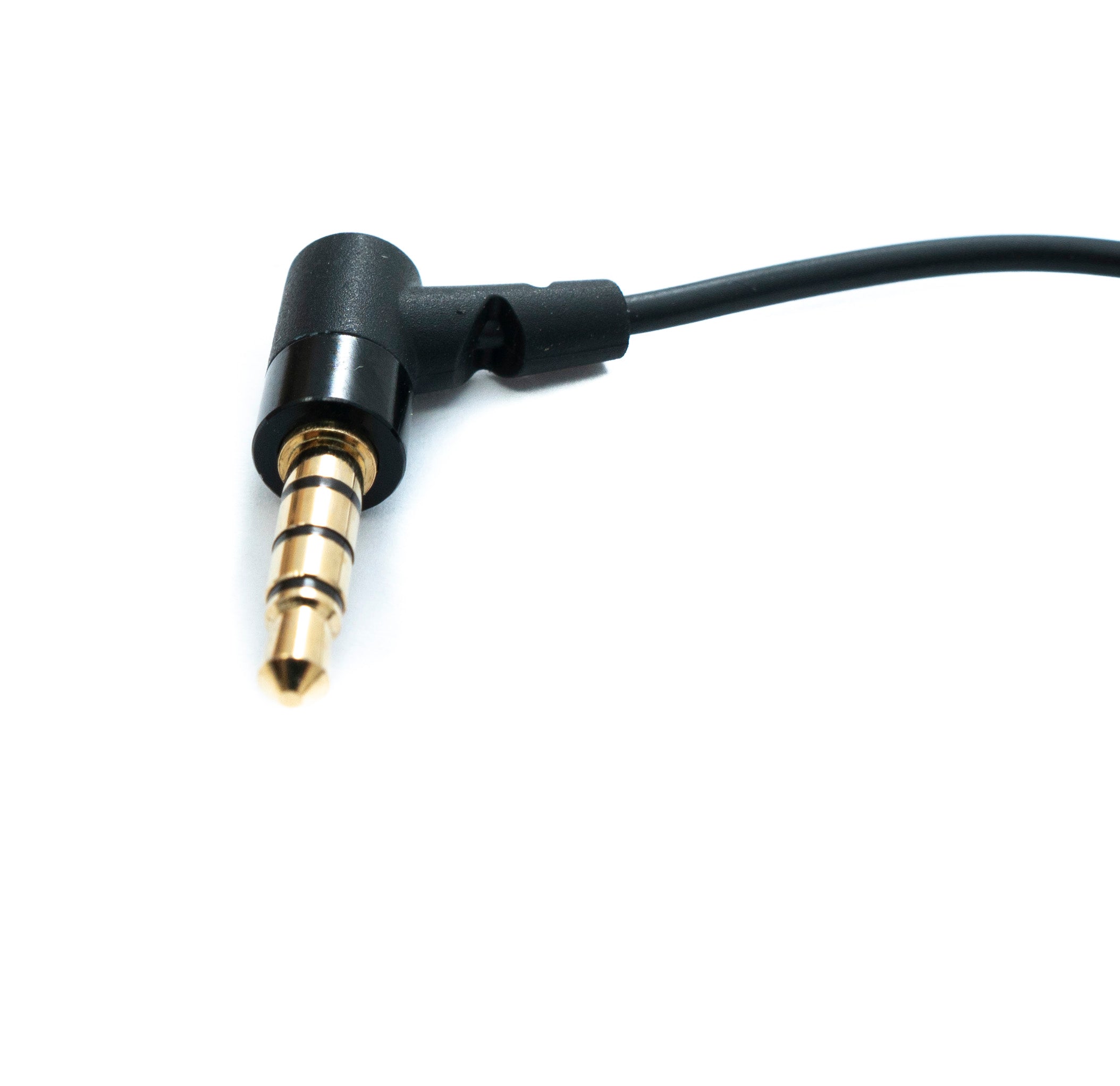 Mono In-Ear Kopfhörer 120 cm Kabel TRRS 3,5 mm Klinke Winkel Mikrofon schwarz