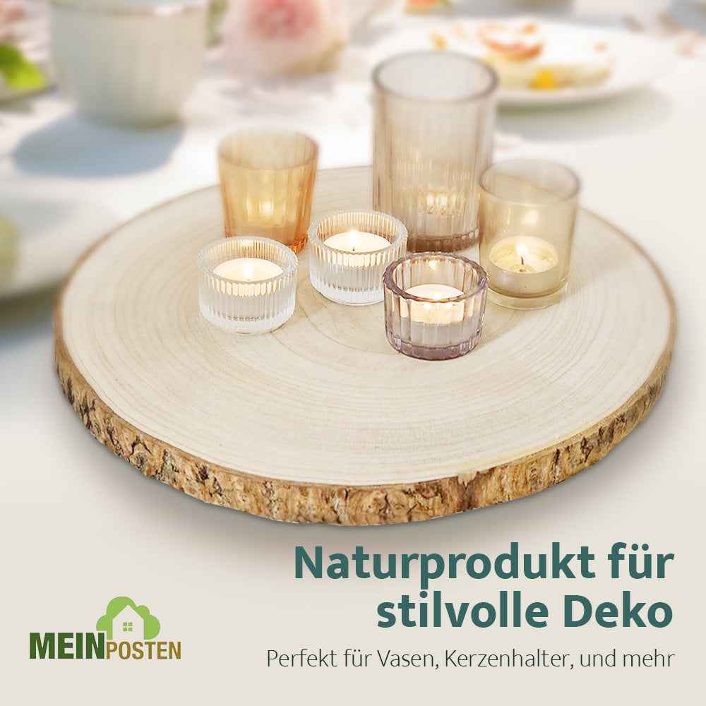 Dekobrett Baumscheibe Holz Holzbrett Brett Tablett Tischdeko Holzscheibe 38-44