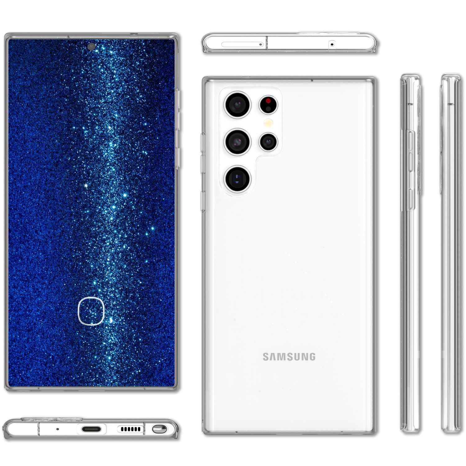Klar Hülle Für Samsung Galaxy S22 Ultra - 360° Handy Schutz Hard Case Smartphone