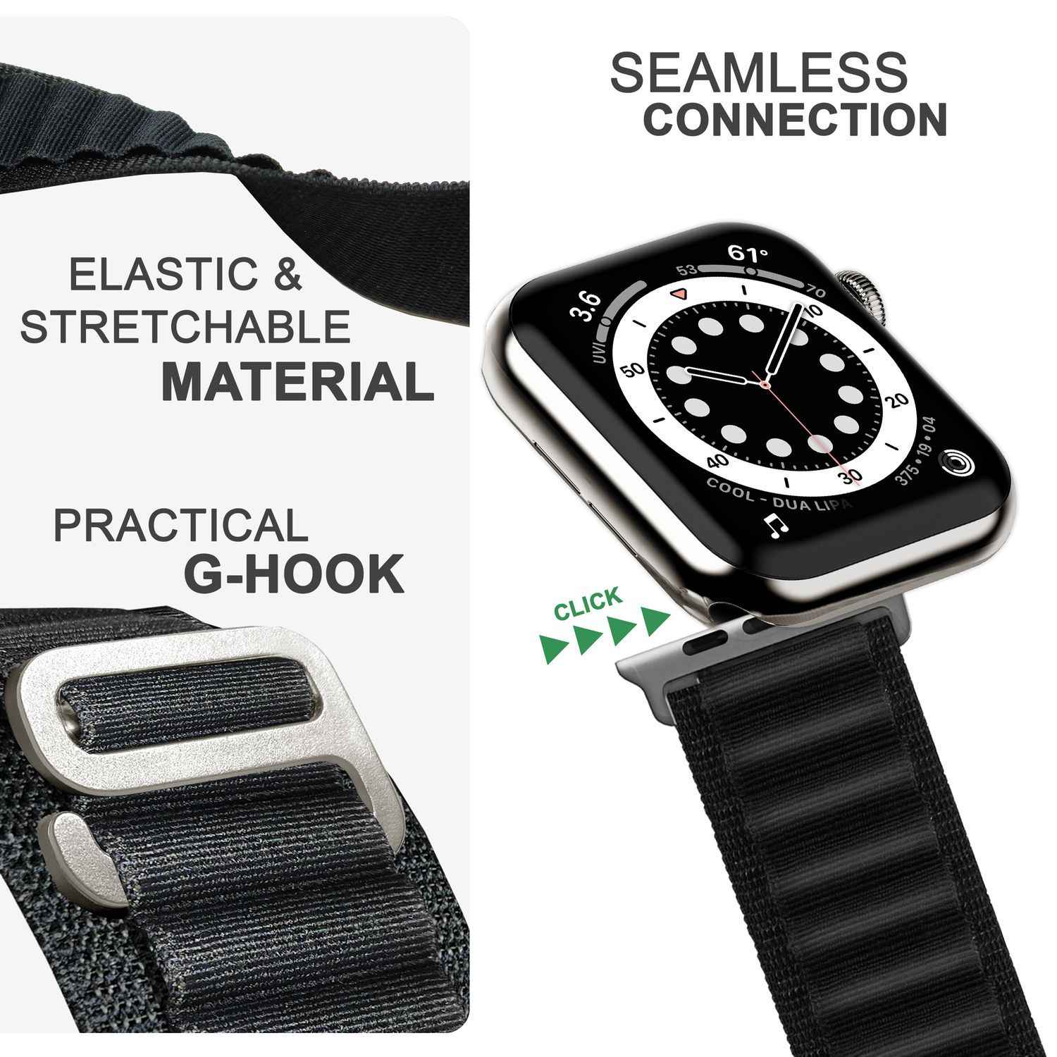 Alpine Armband für Apple Watch SE/8/7/6/5/4/3/2/1, 38 40 41mm