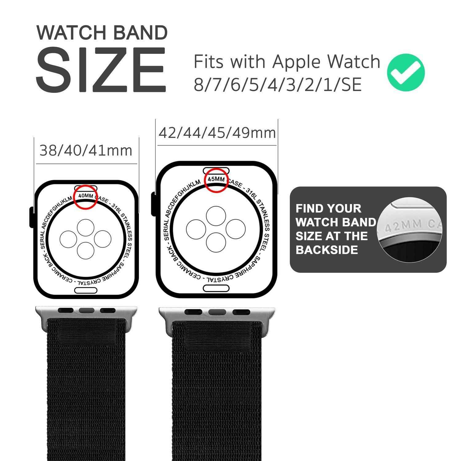Alpine Armband für Apple Watch SE/8/7/6/5/4/3/2/1, 38 40 41mm