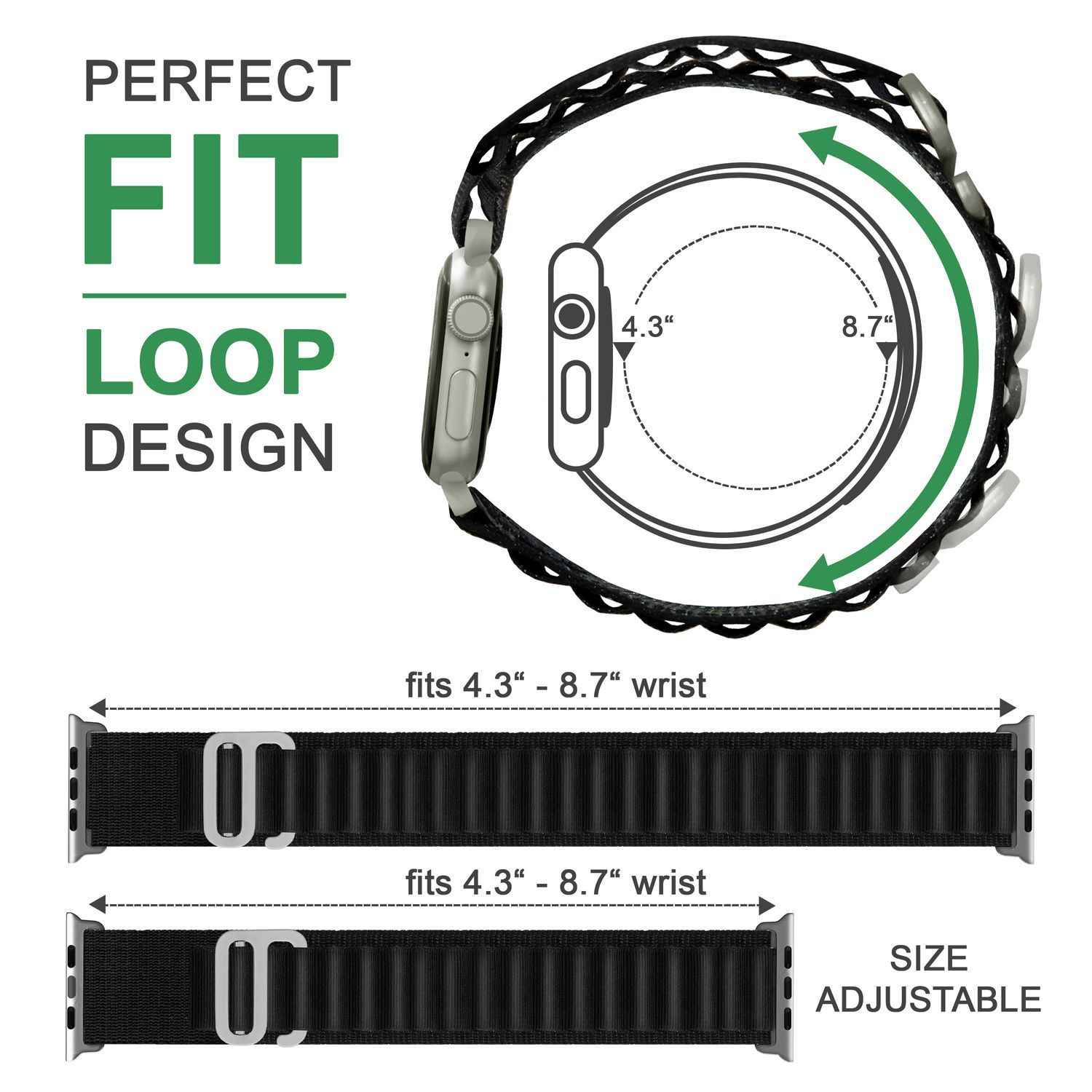 Alpine Armband für Apple Watch SE/8/7/6/5/4/3/2/1, 38 40 41mm