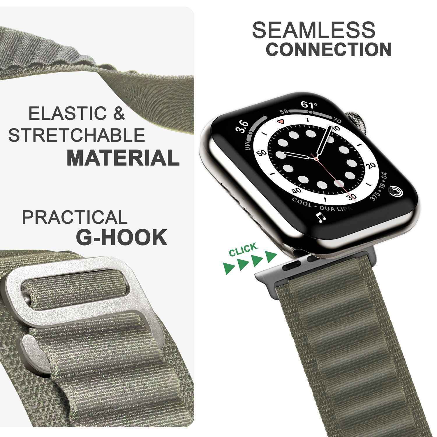 Alpine Armband für Apple Watch SE/8/7/6/5/4/3/2/1, 38 40 41mm