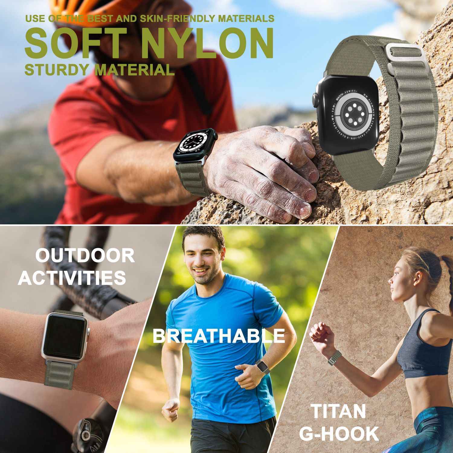 Alpine Armband für Apple Watch SE/8/7/6/5/4/3/2/1, 38 40 41mm