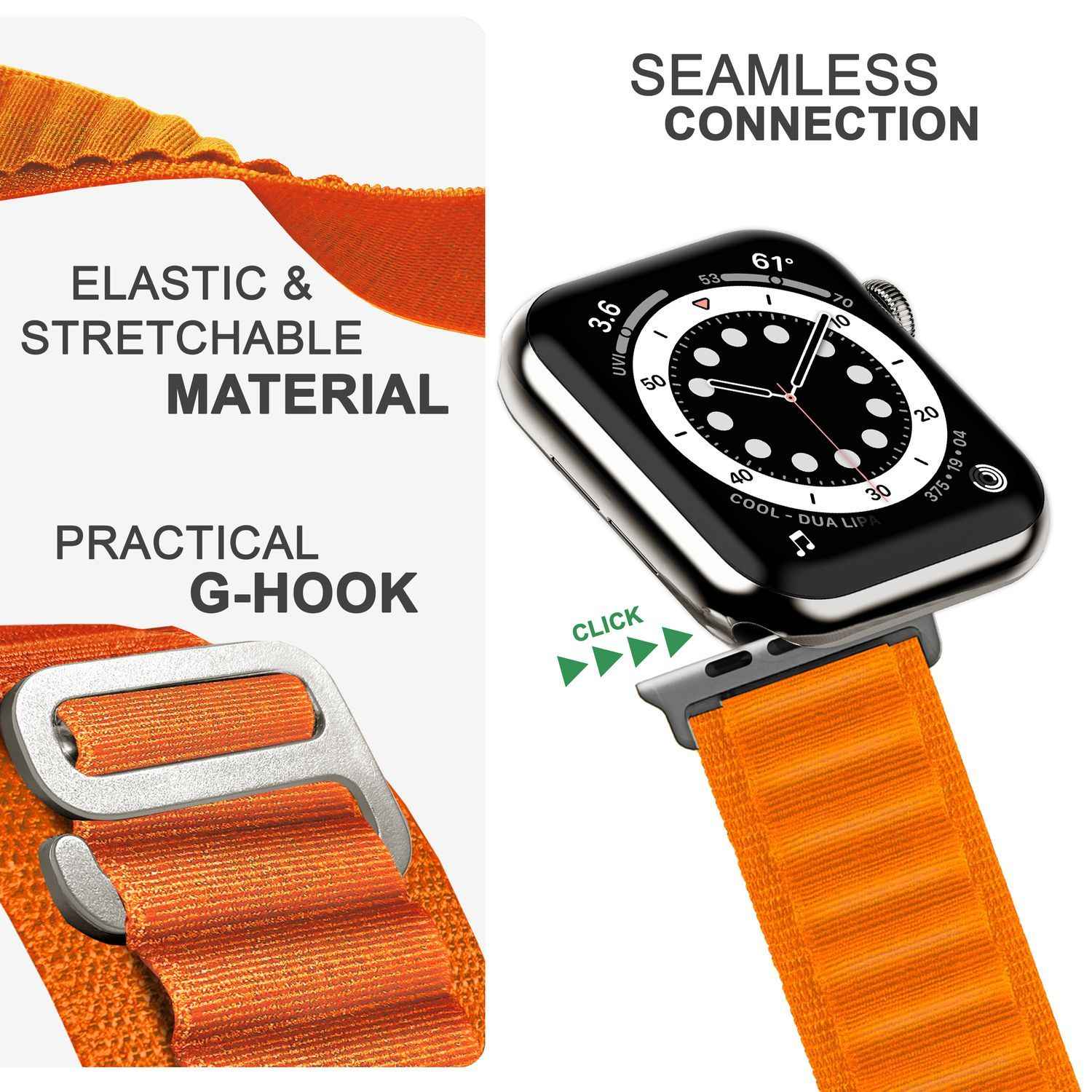 Alpine Armband für Apple Watch SE/8/7/6/5/4/3/2/1, 38 40 41mm