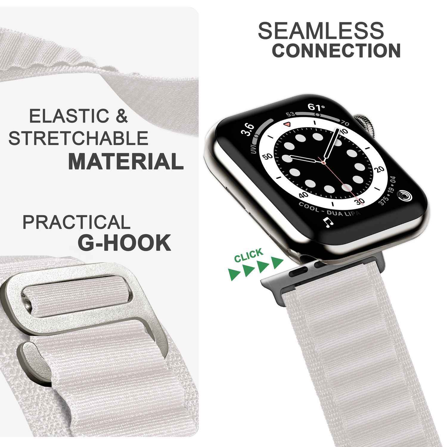 Alpine Armband für Apple Watch SE/8/7/6/5/4/3/2/1, 38 40 41mm