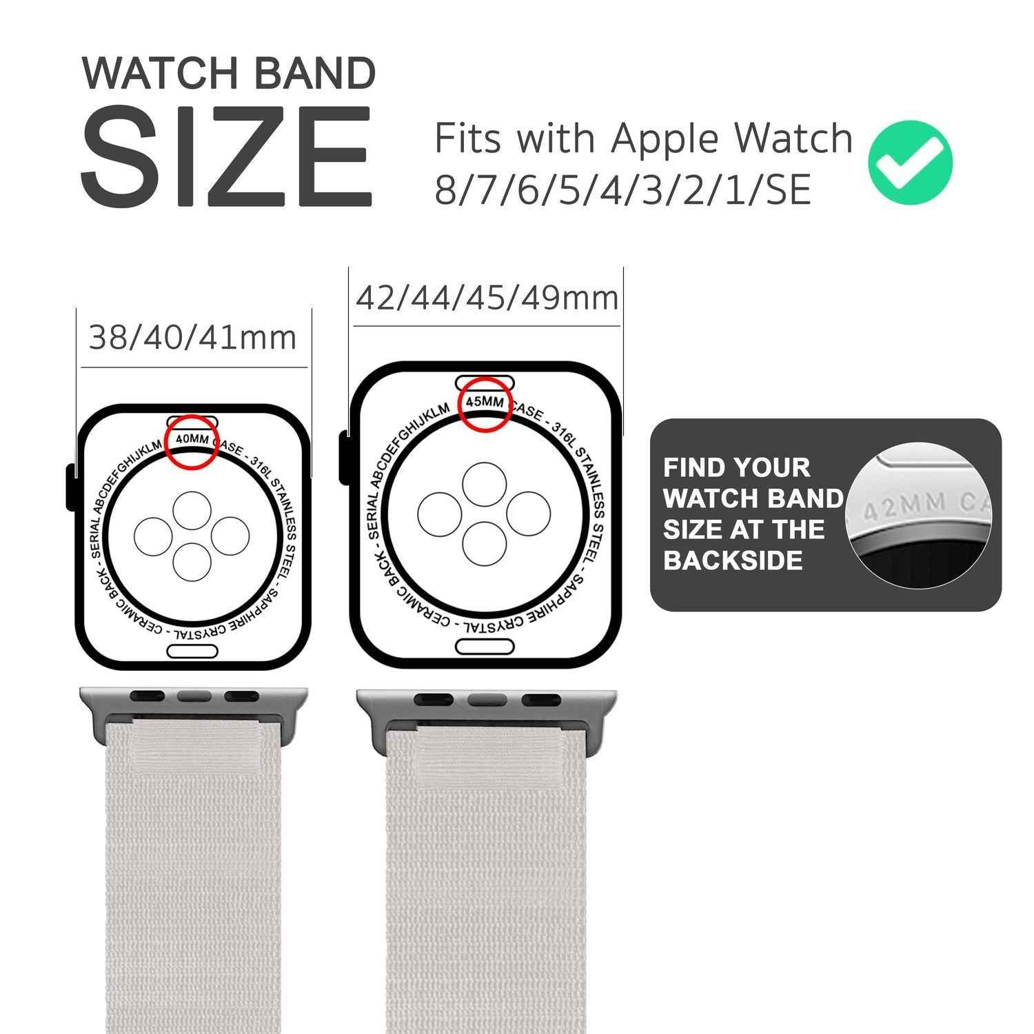 Alpine Armband für Apple Watch SE/8/7/6/5/4/3/2/1, 38 40 41mm