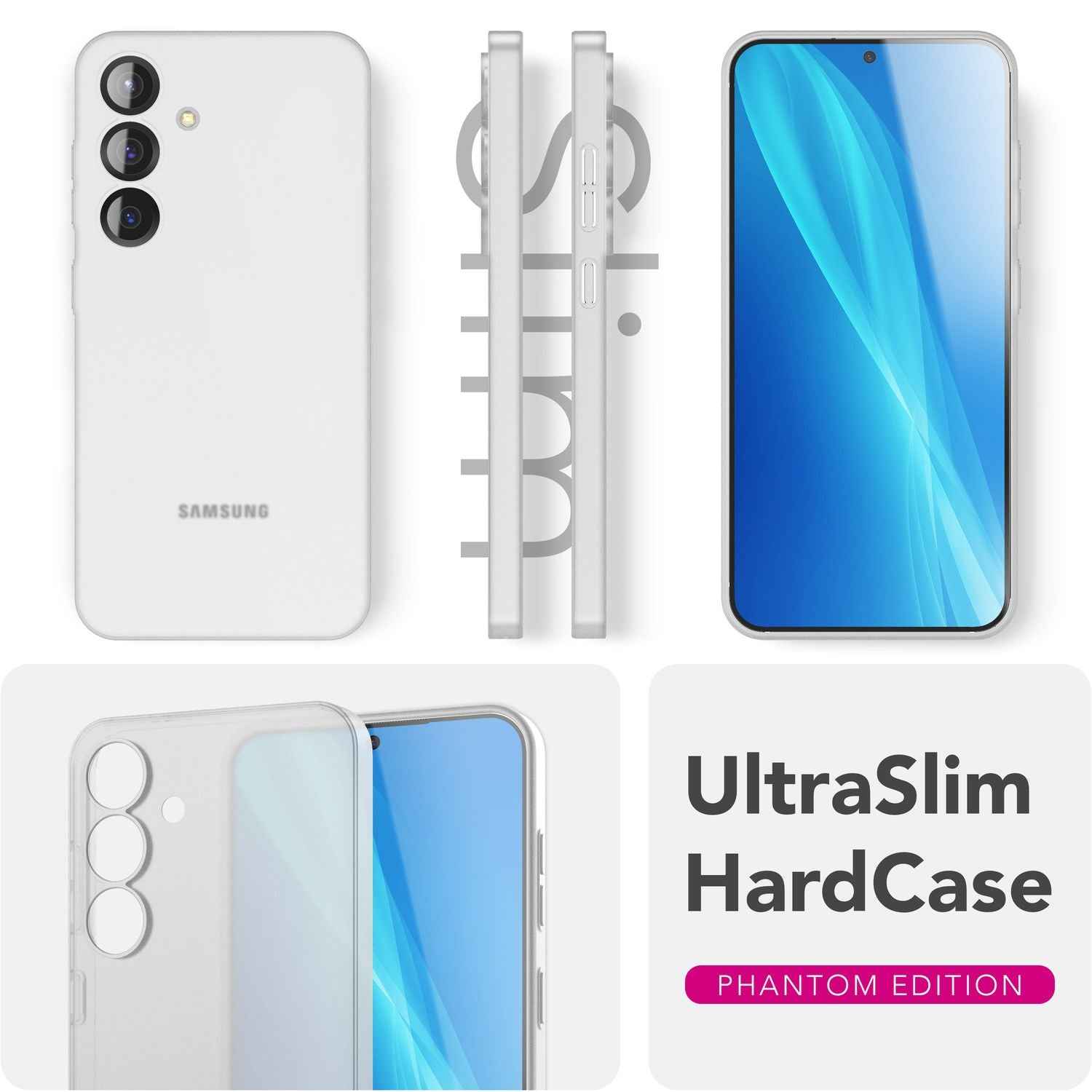 NALIA Phantom für Samsung Galaxy S25 Hülle, Extrem Dünnes 0,3mm Hardcase, Mattierte Schutzhülle, Fingerabdruck-Resistent, Minimalistisch, Federleichte Handyhülle
