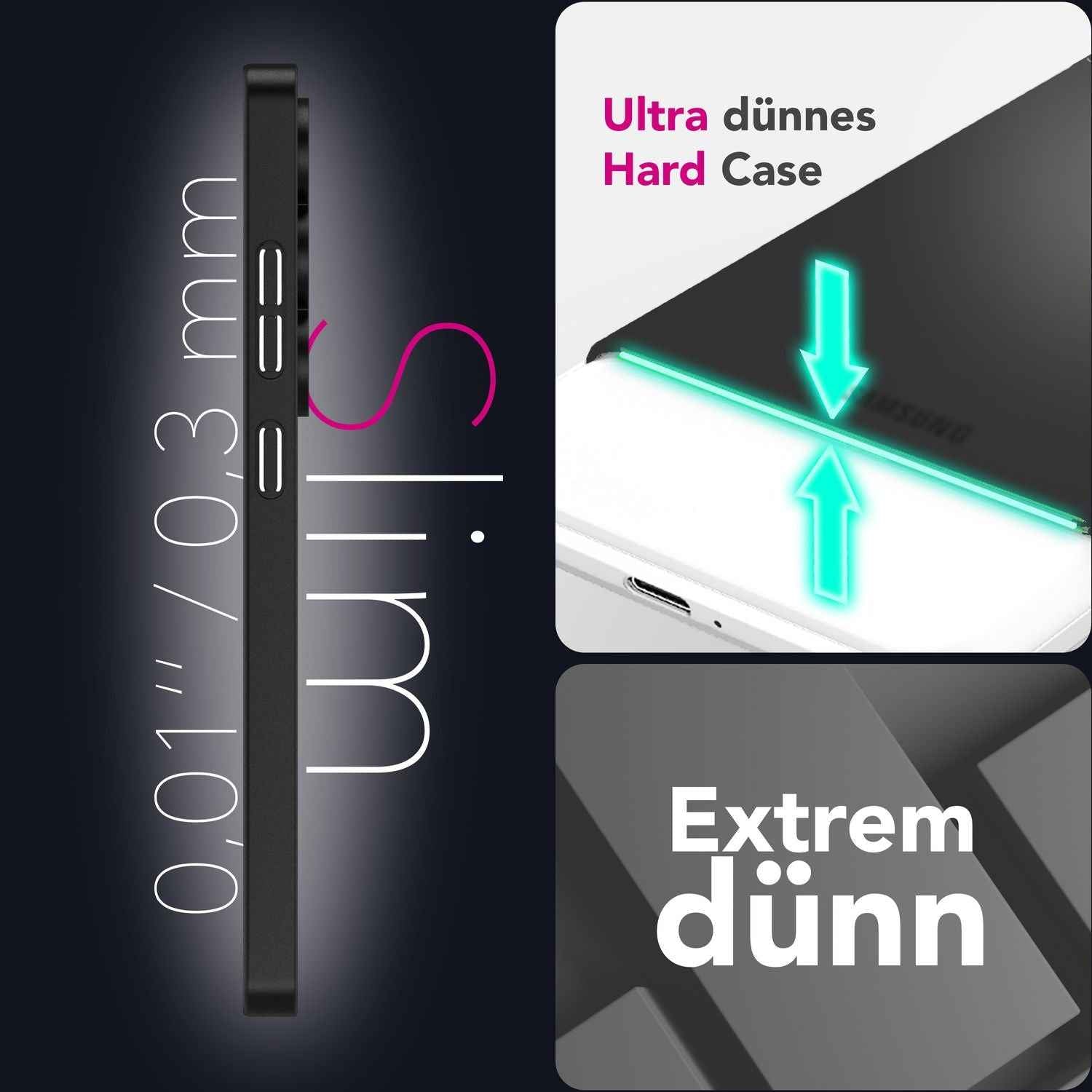 NALIA Phantom für Samsung Galaxy S25 Ultra Hülle, Extrem Dünnes 0,3mm Hardcover, Anti-Fingerabdruck, Schlanke Mattierte Handyhülle, Federleicht, Ultra Slim Cover
