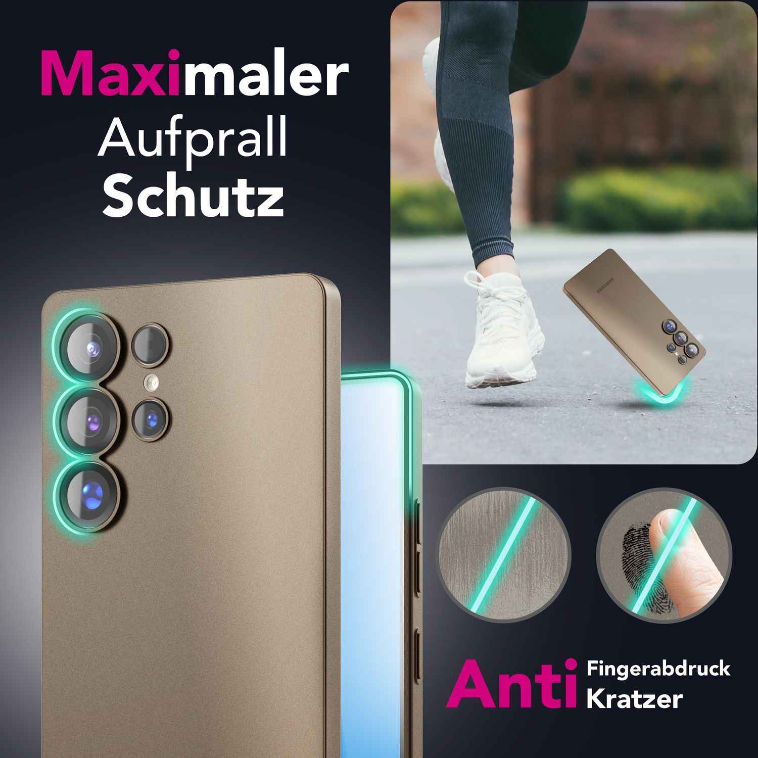 NALIA Phantom für Samsung Galaxy S25 Ultra Hülle, Extrem Dünnes 0,3mm Hardcover, Anti-Fingerabdruck, Schlanke Mattierte Handyhülle, Federleicht, Ultra Slim Cover