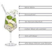 Glasstrohhalme graviert Ostsee Sprüche 6 Stück spülmaschinenfest | HALM Straws