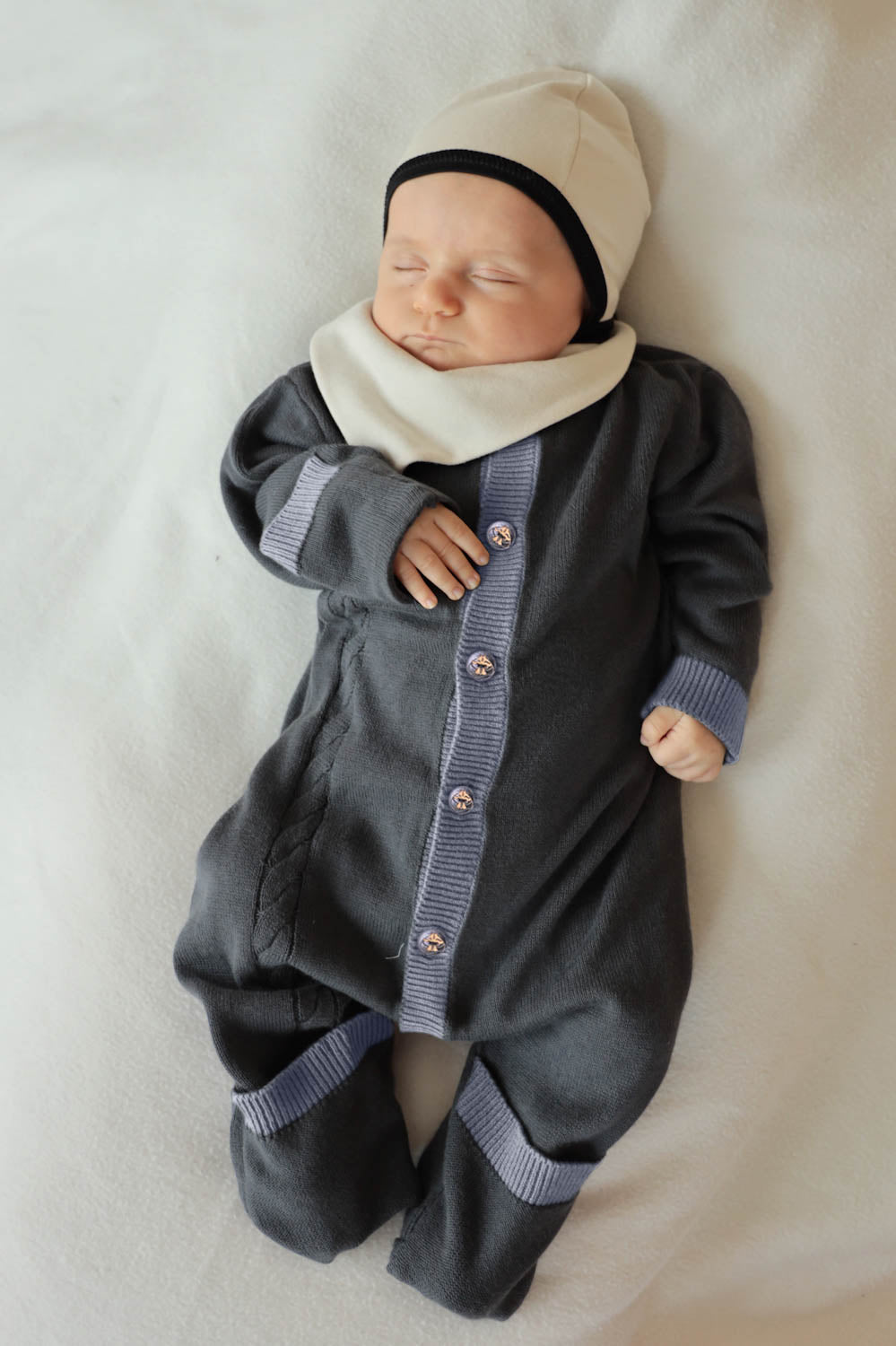 Organic Cotton Knitted Newborn Baby 3-pieces Set-1