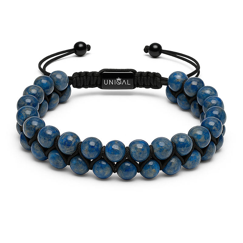 Lapis Lazuli Perlenarmband zweireihig 6mm - Bild 1