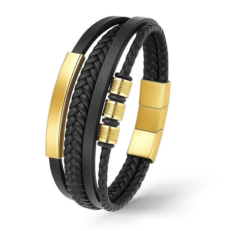 Elegantes Lederarmband mit goldenen Akzenten - Bild 7