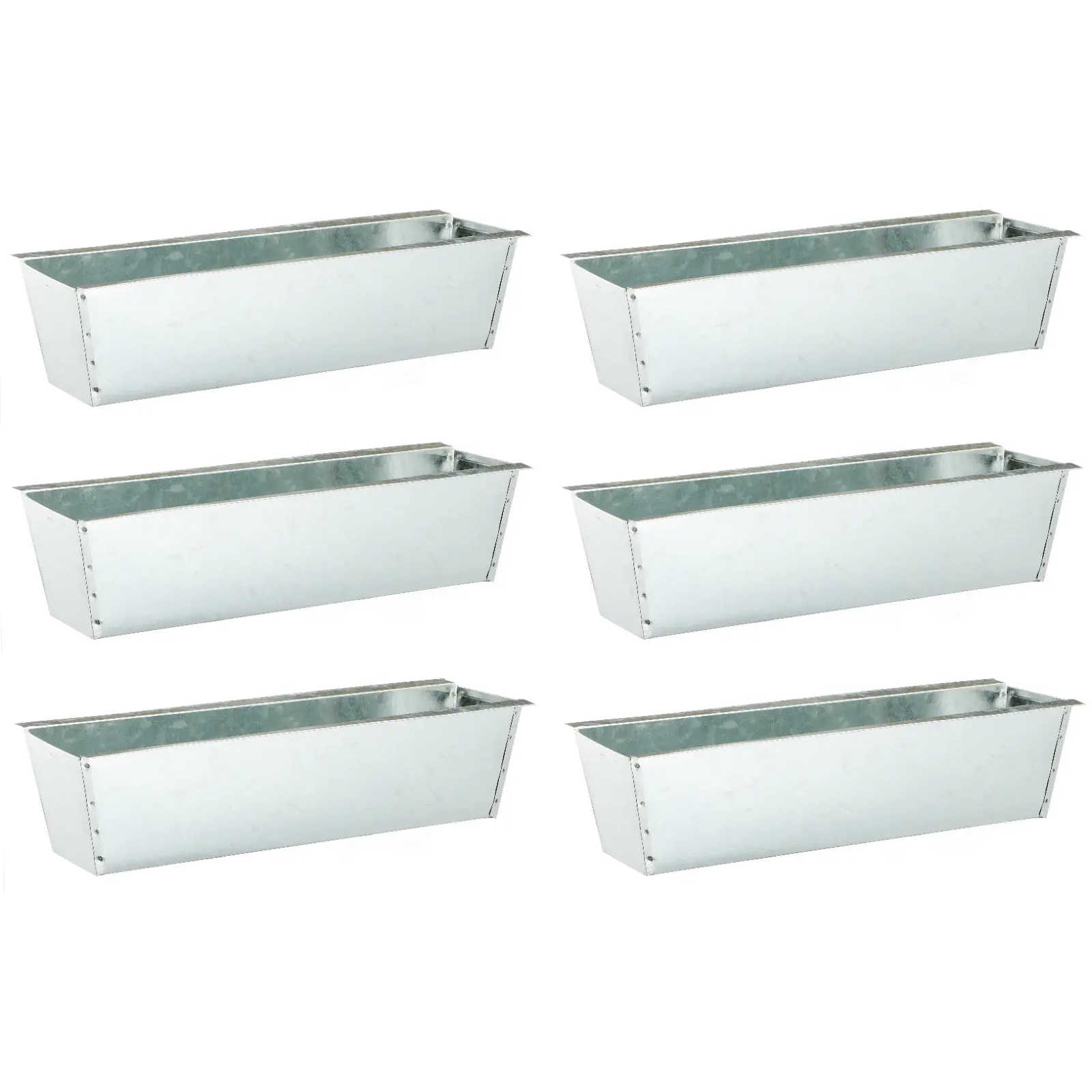 Pflanzkästen für Paletten Zink silber 38×13×9 cm 6er Set | Miamonda