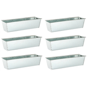Pflanzkästen für Paletten Zink silber 38×13×9 cm 6er Set | Miamonda