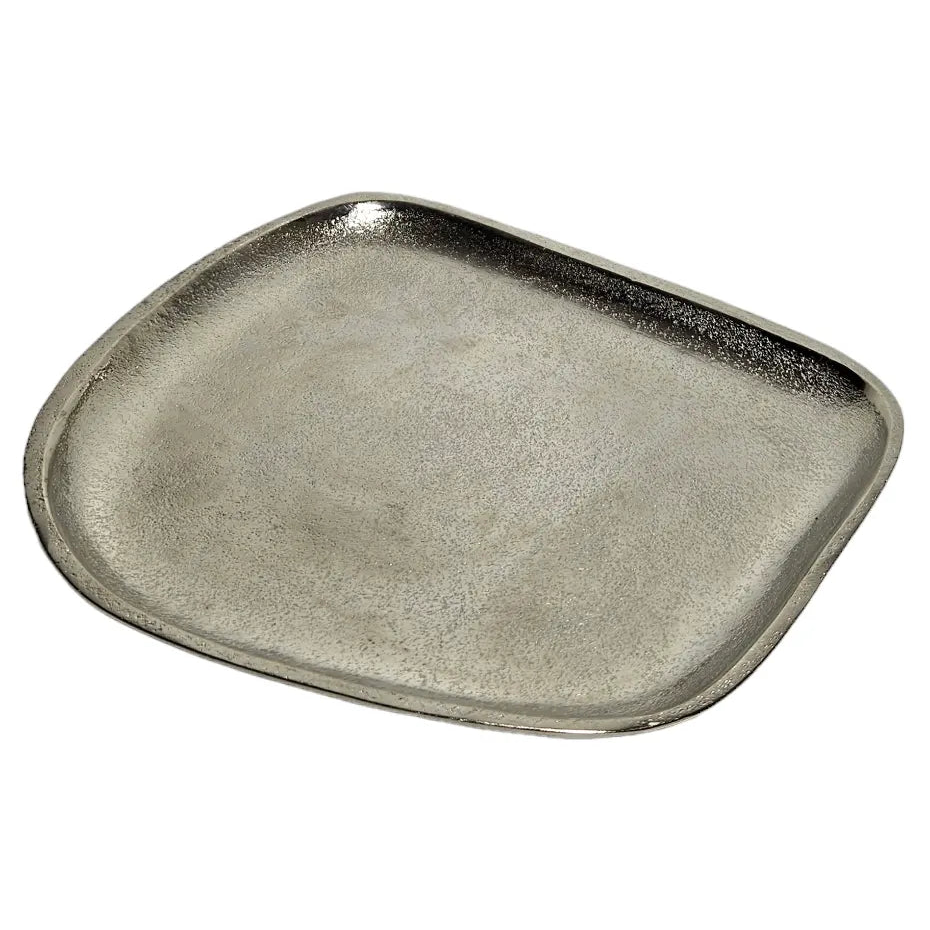 Dekoteller Aluminium silber rechteckig 20 x 18 cm | Miamonda
