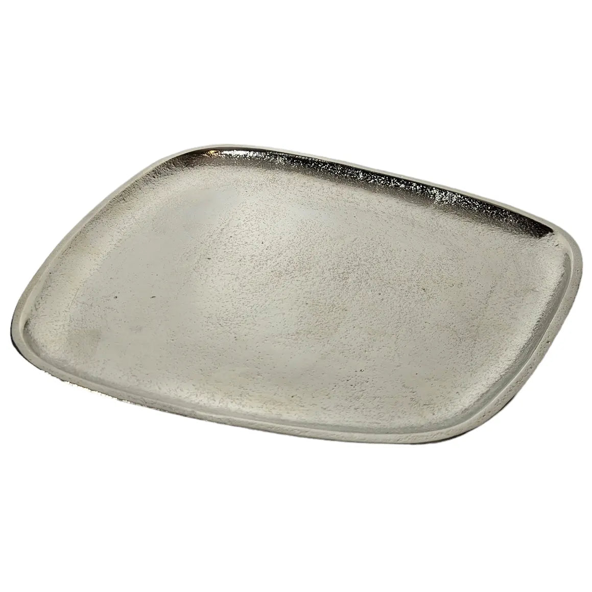 Dekoschale Aluminium silber rechteckig 25×22×1,8 cm glänzend | Miamonda