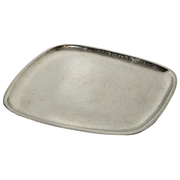Dekoschale Aluminium silber rechteckig 25×22×1,8 cm glänzend | Miamonda