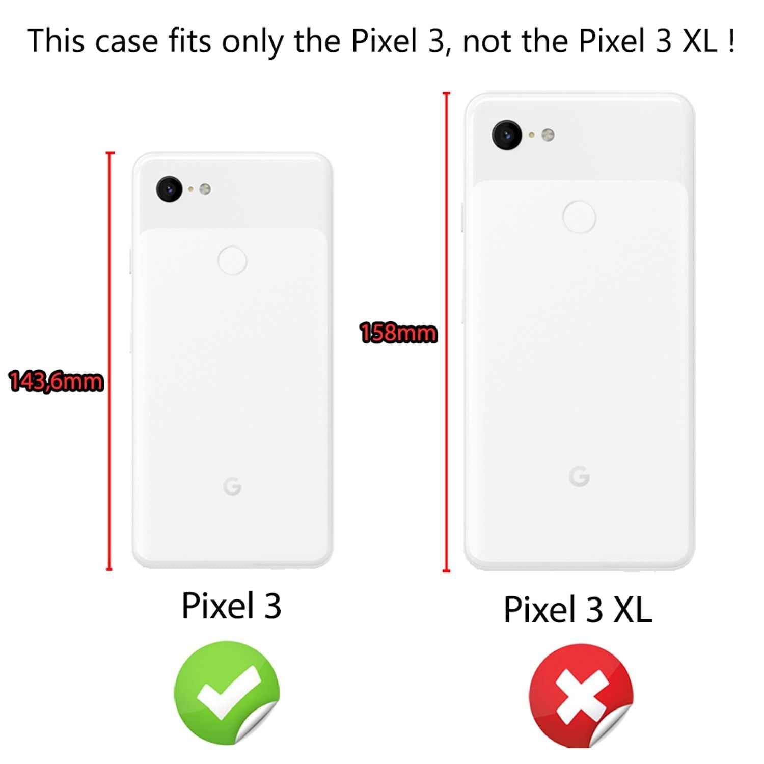 NALIA Schutzglas für Google Pixel3, 3D Full Cover Displayschutz Handy Folie