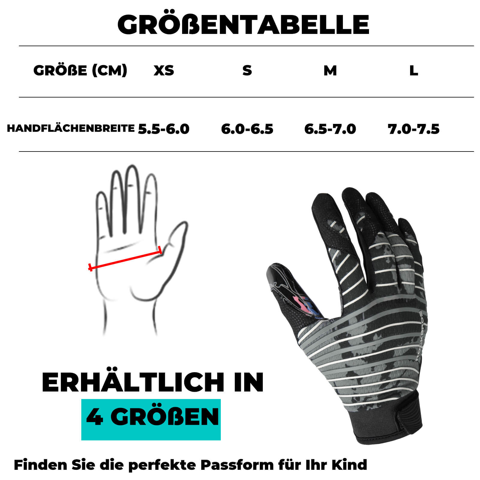 ROCKBROS Kinder-Handschuhe, sportlich, atmungsaktiv und elastisch in Blau