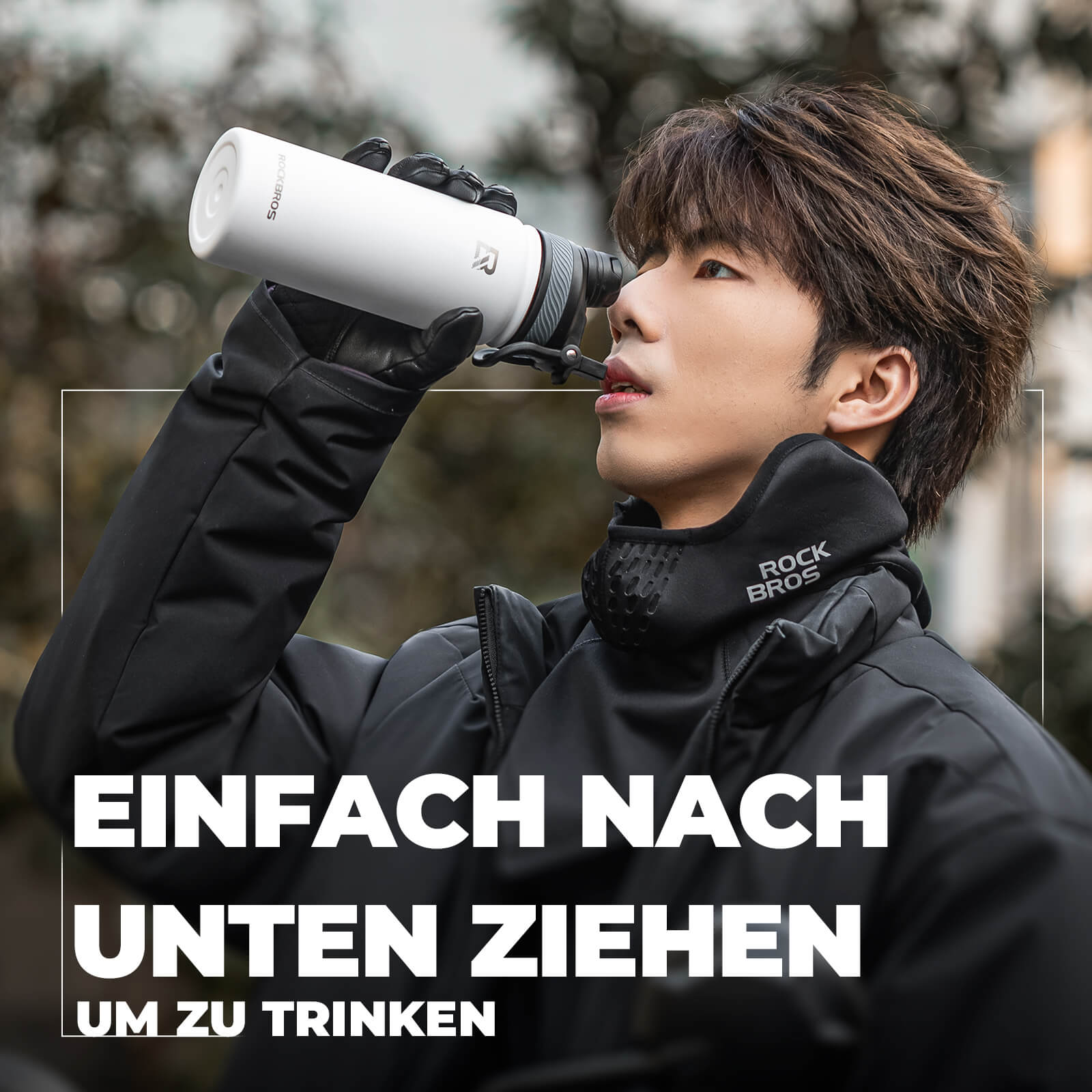 ROCKBROS Sturmhaube in Schwarz, perfekt für Radfahren und Skifahren