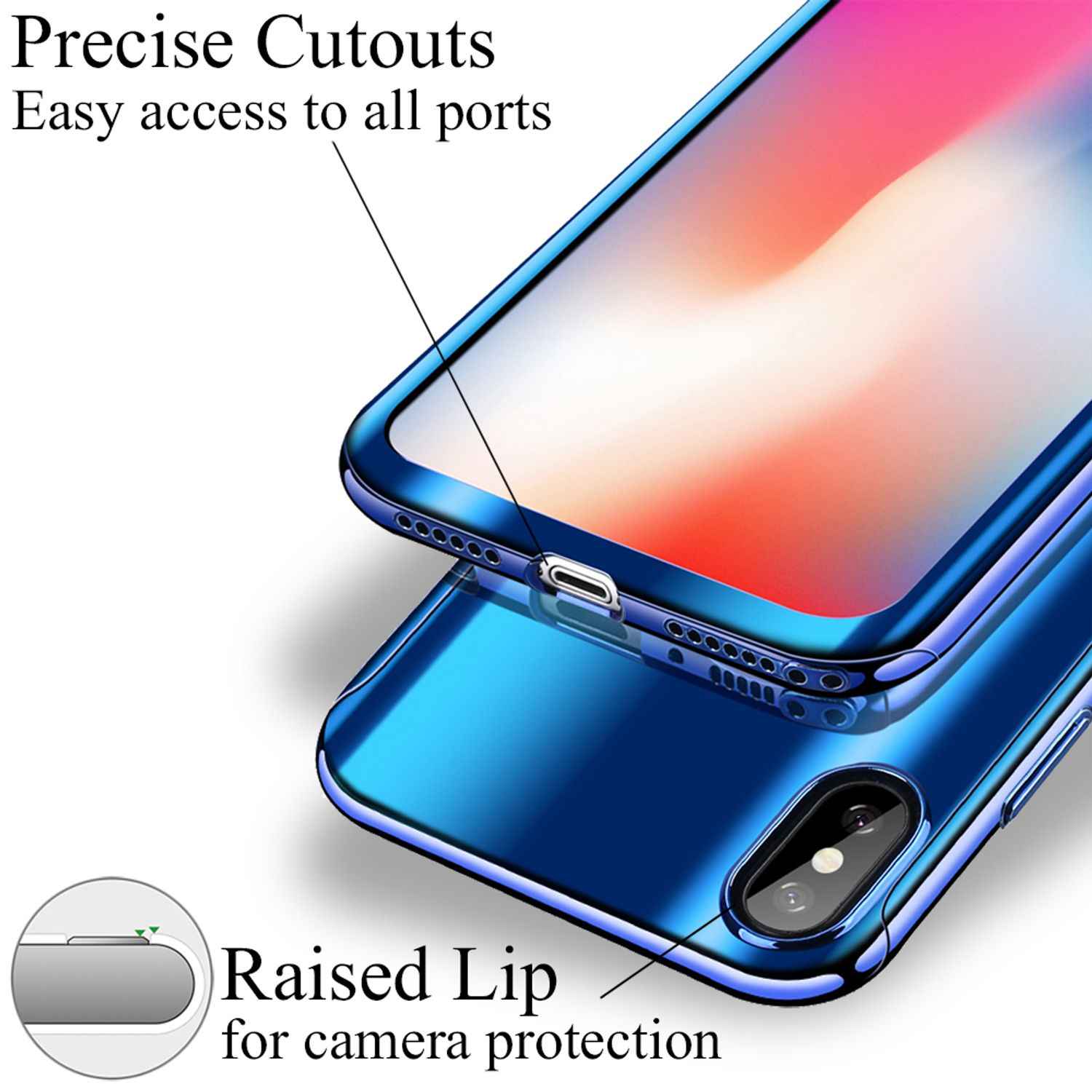 NALIA 360 Grad Handy Hülle für Apple iPhone XS Max, Full Cover & Schutzglas Case