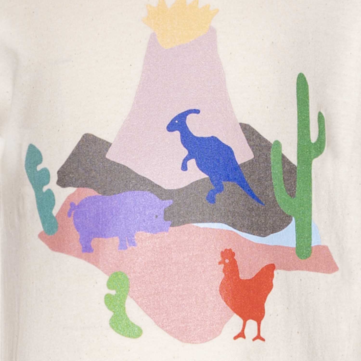 Volcano, Dino and Chick T Shirt-2