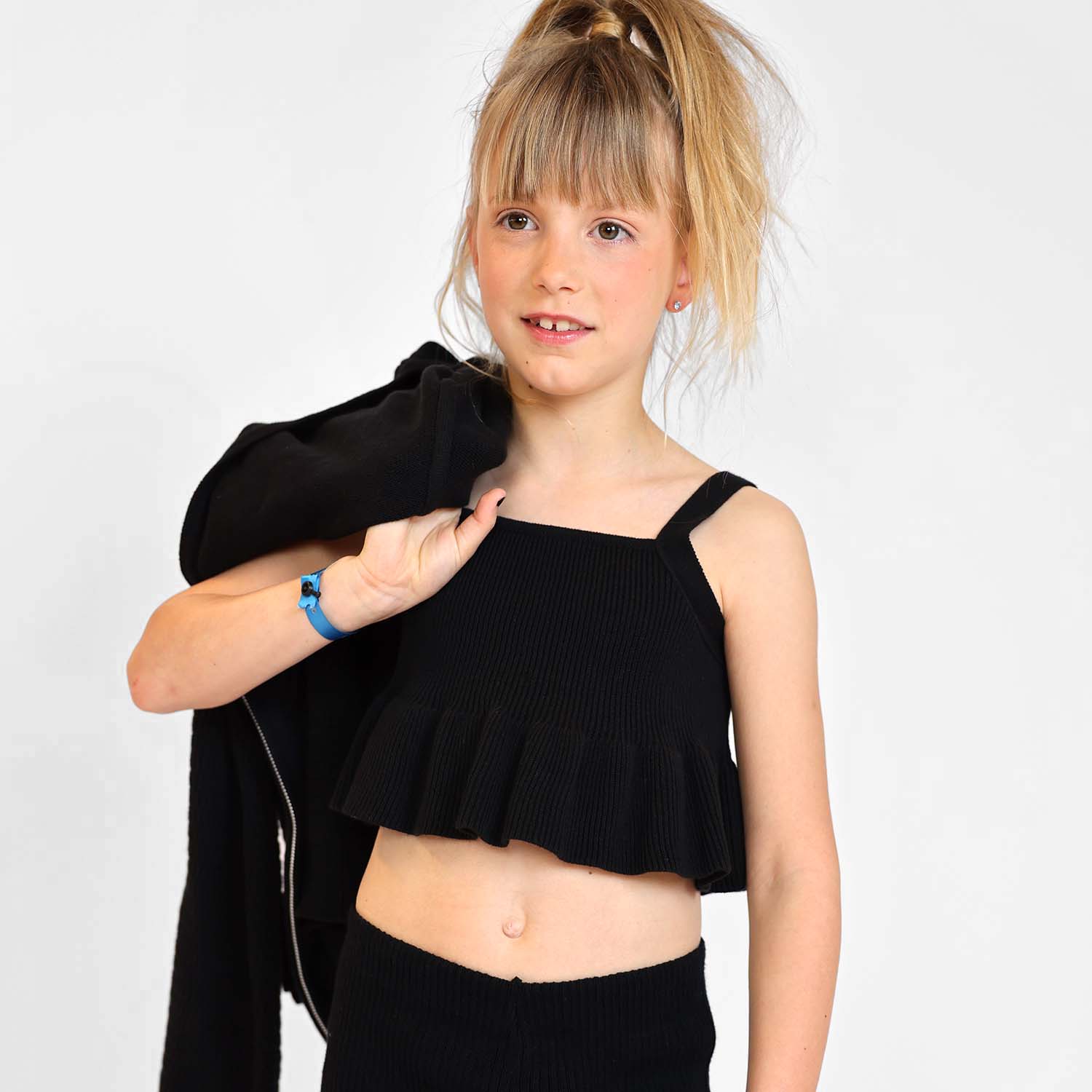 Kids Crop Tops in Black-2