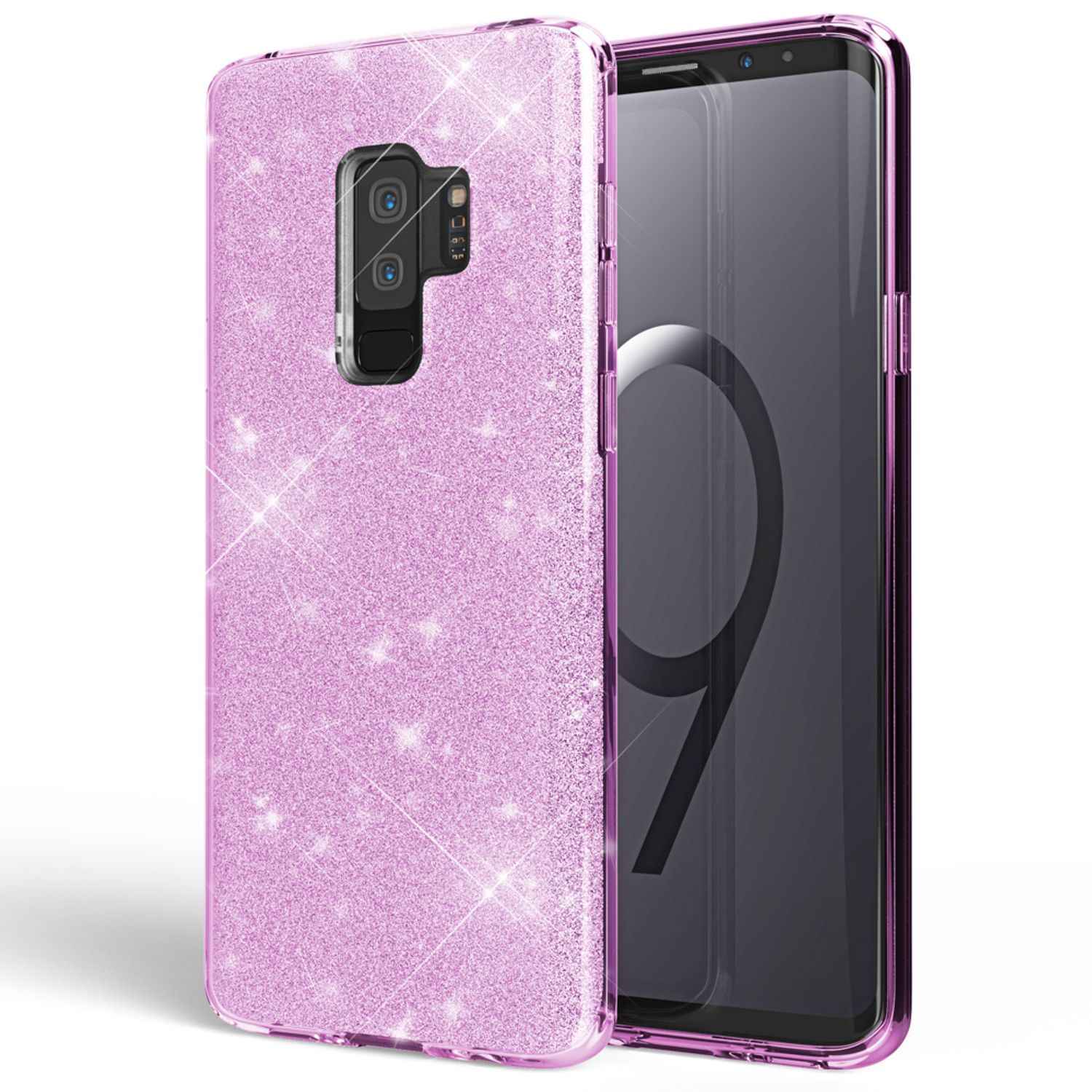 NALIA Handy Hülle für Samsung Galaxy S9 Plus, Glitzer Case Cover Tasche Bumper