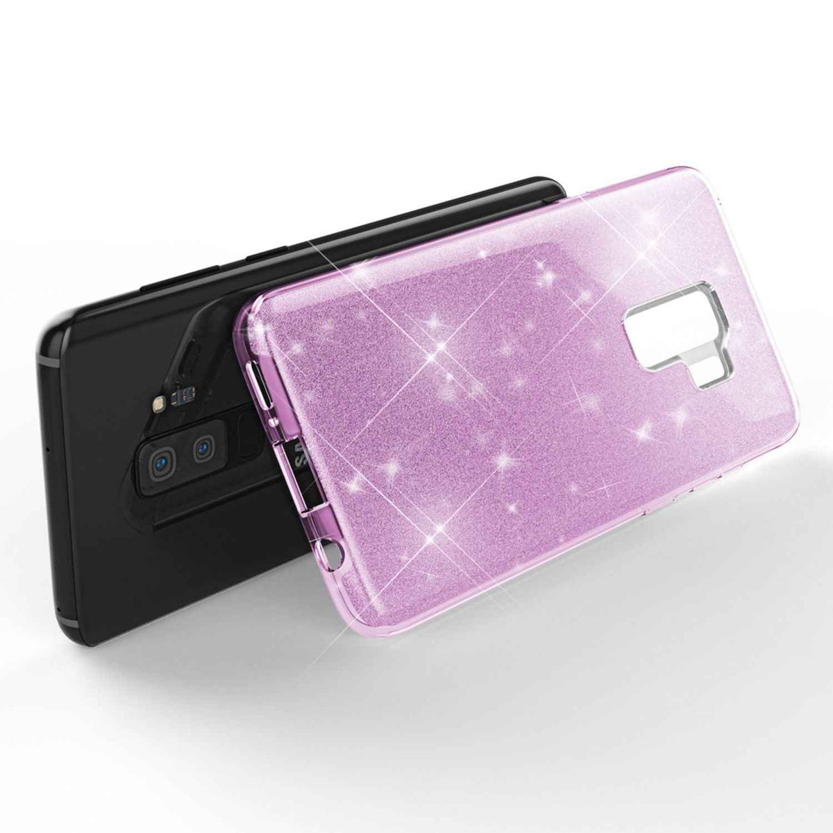 NALIA Handy Hülle für Samsung Galaxy S9 Plus, Glitzer Case Cover Tasche Bumper