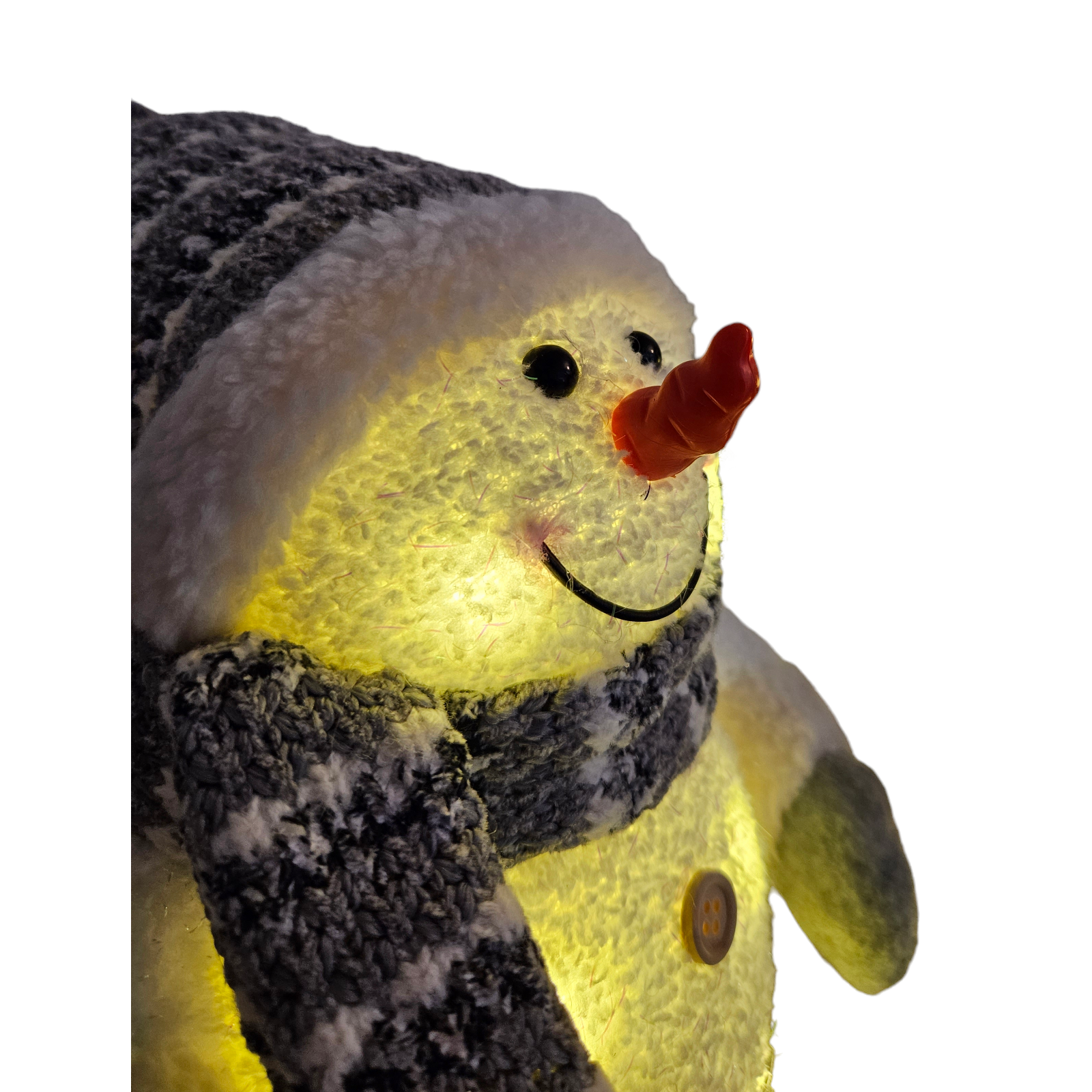LED-Dekofigur Schneemann 20 cm Kunststoff Plüsch 2er Set rot grau warmweiß