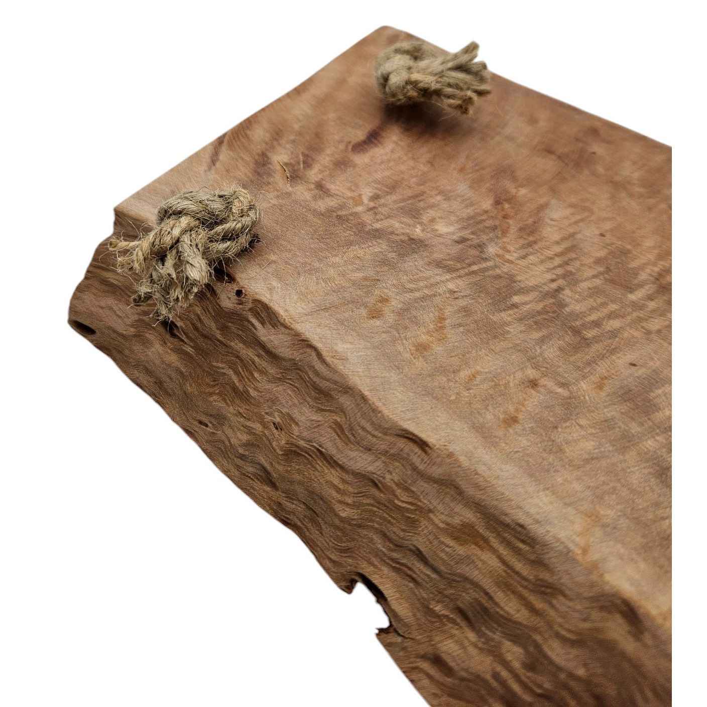 Serviertablett Holz Servierbrett Anrichteplatte Platte Tablett braun 50 cm Lang