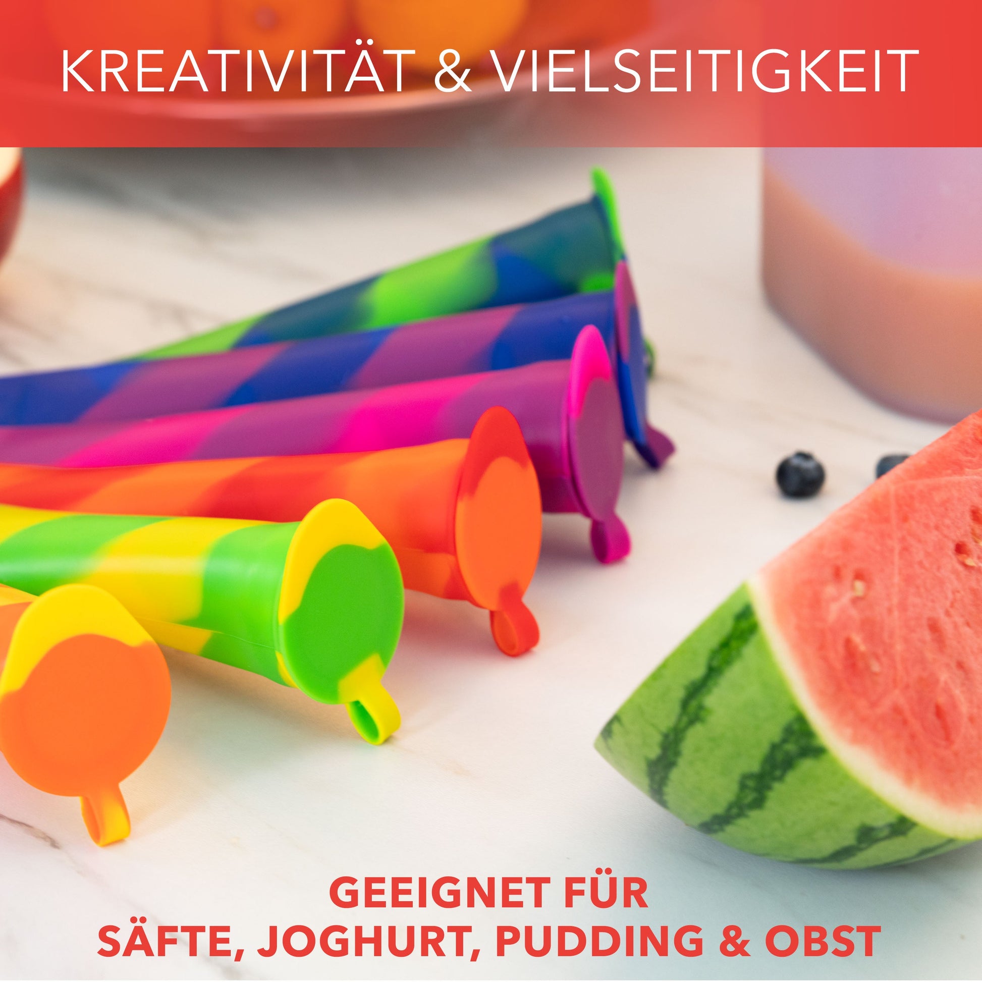 Eisformen aus Silikon, 6 Stück, in verschiedenen Farben für kreative Eisvariationen
