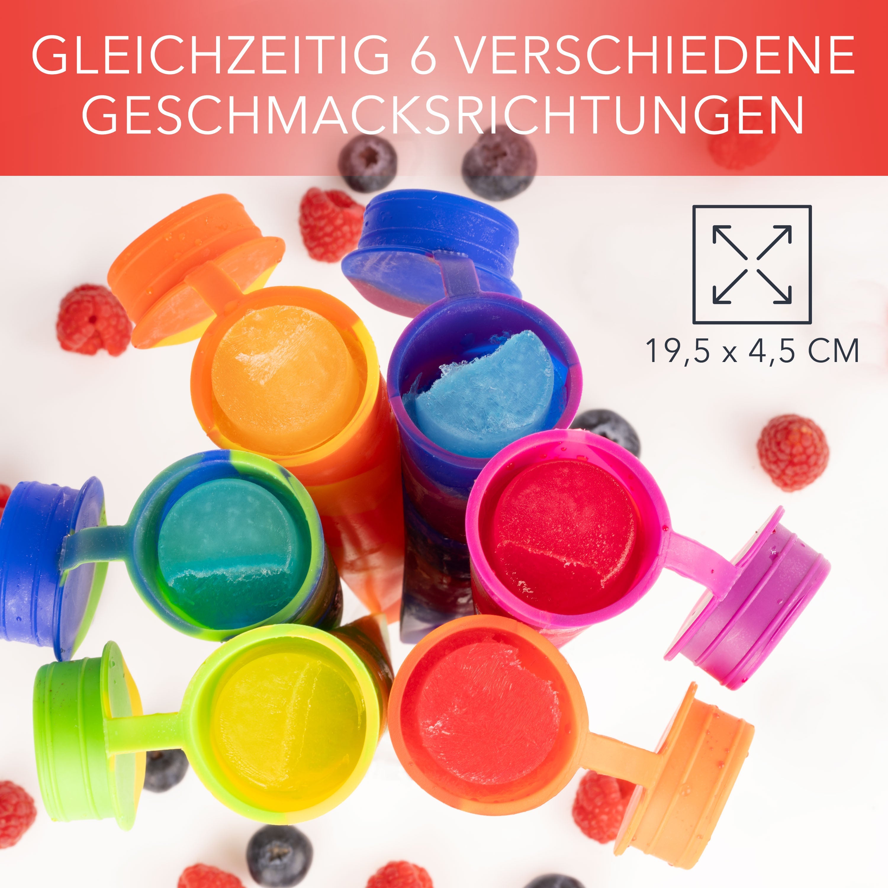 Wiederverwendbare Eisformen aus Silikon, 6 Stück, für kinderleichte Eisherstellung