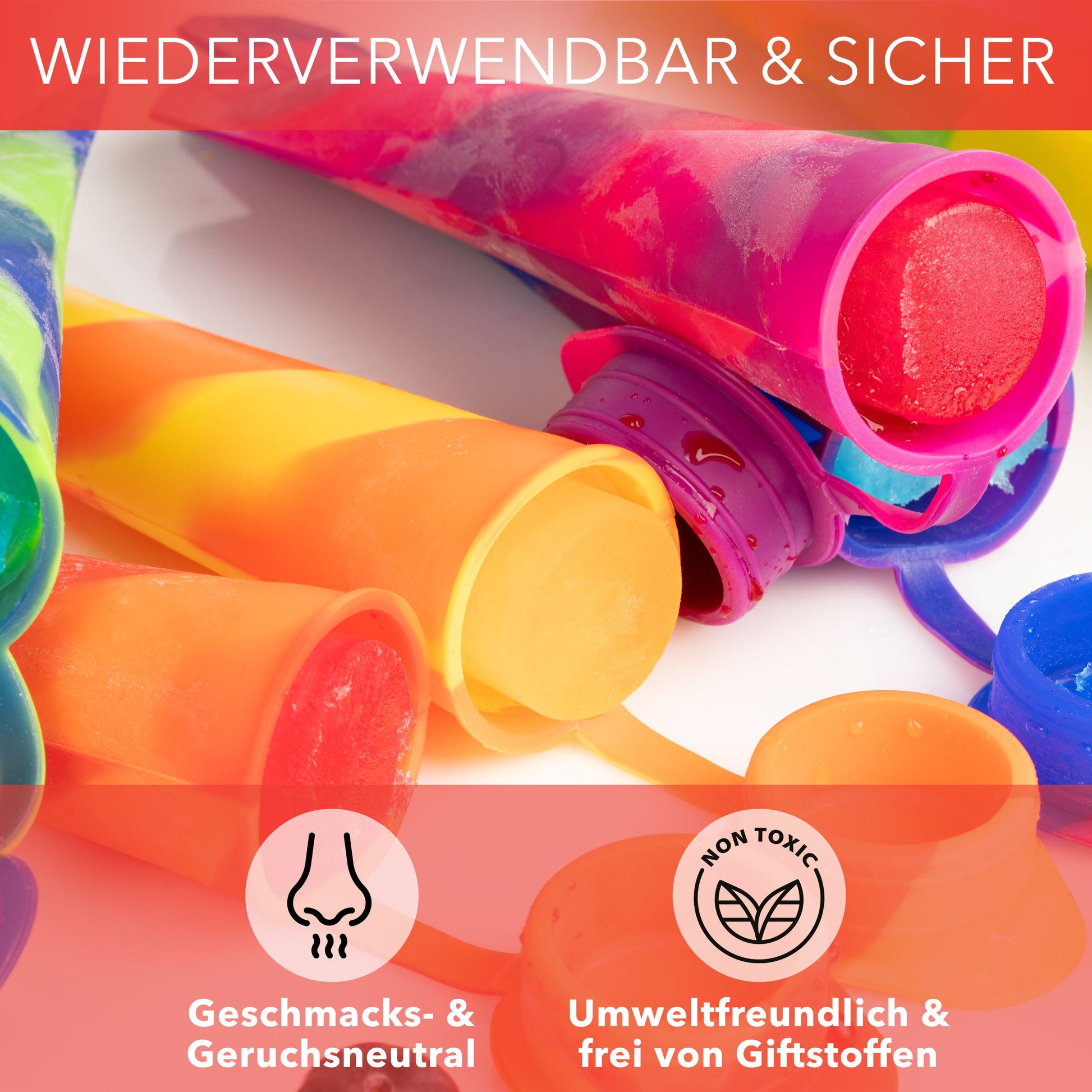 Wiederverwendbare Silikon-Eisformen, 6 Stück, umweltfreundlich und leicht zu reinigen