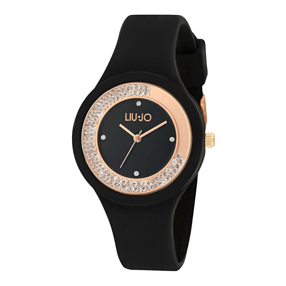 LIU-JO Luxury Dancing TLJ1418 Damenuhr in Gold mit Glitzerdetails und Lederarmband