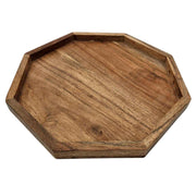 Tablett Dekotablett Achteckig Akazie 25 cm Holztablett Modern Kerzentablett