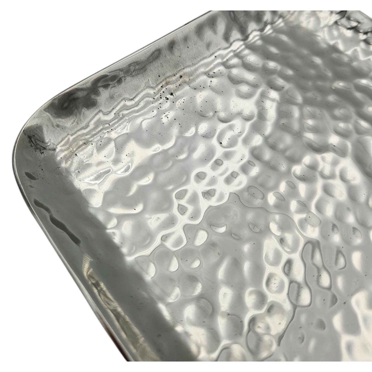 Dekotablett Dekoschale Metall silber Deko Tischdeko Schale Tablett 45 cm B-WARE