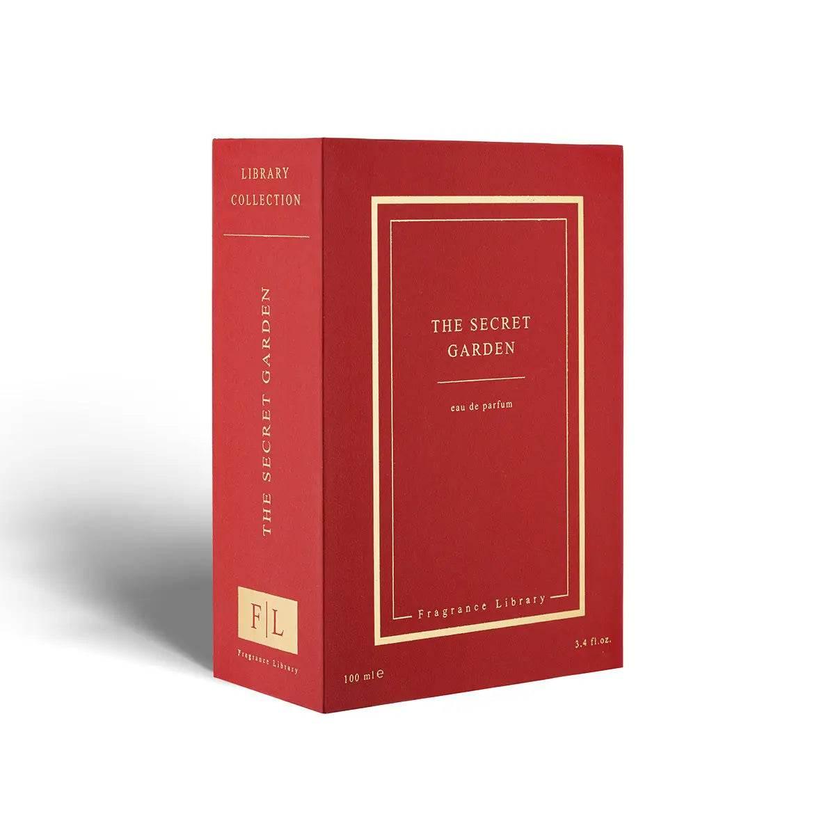 Fragrance Library The Secret Garden eau de Parfum, Detailansicht der Flasche mit floralem Design