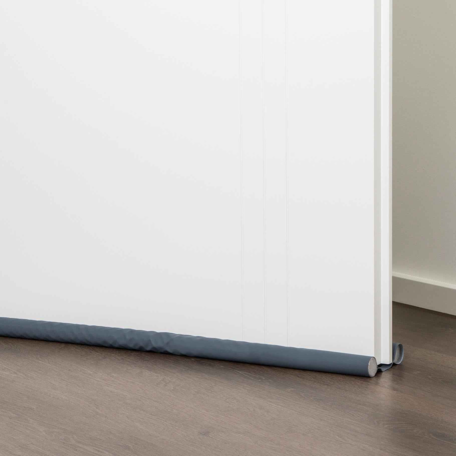 Zugluftstopper Doppeldichtung Türdichtung grau Energiesparend 2er SET 95 cm KÜRZBAR