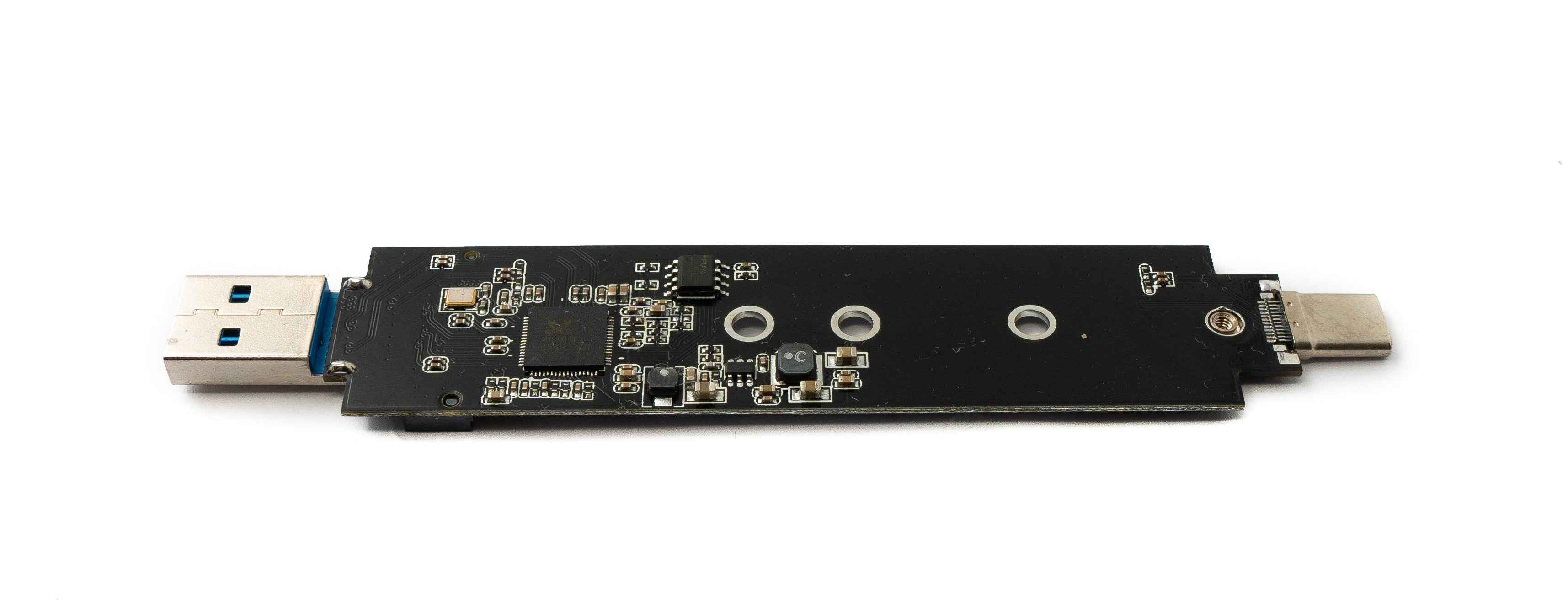 SYSTEM-S NVME M-key M.2 NGFF Adapter zu USB 3.1 Typ C & 3.0 Typ A Stecker für SATA SSD