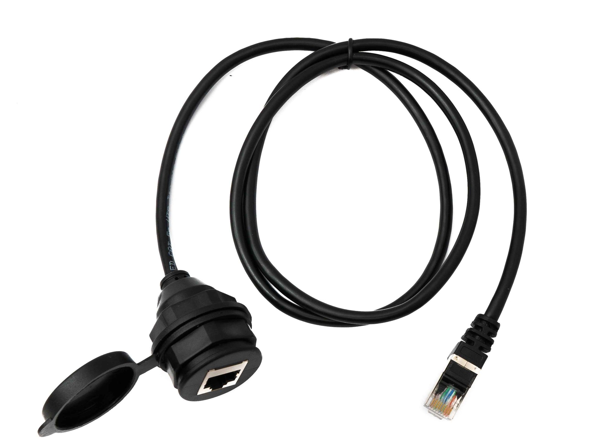 SYSTEM-S LAN Kabel 100 cm RJ45 Stecker zu Buchse Bulkhead Wasserfest Cat6